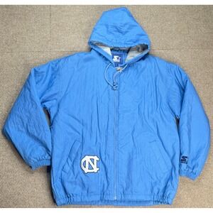 Starter NCAA Vintage North Carolina Tar Heels Embroidered Hooded Jacket Size L‎